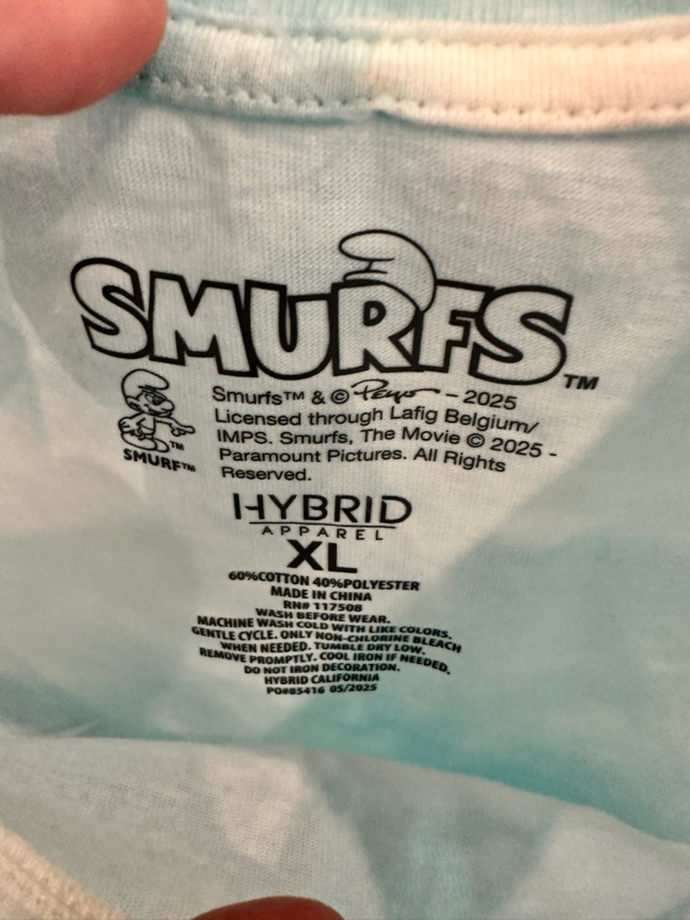 Hybrid Apparel Light Blue Tie-Dye "True Blue Friends" Graphic Tee - Picture 4 of 4